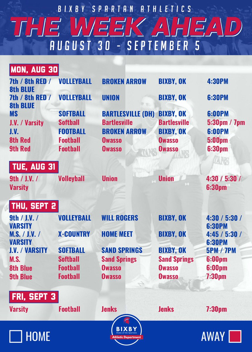 THE WEEK AHEAD: It’s a new week and we’ve got more Spartans in action! Make plans to come out and show your support!