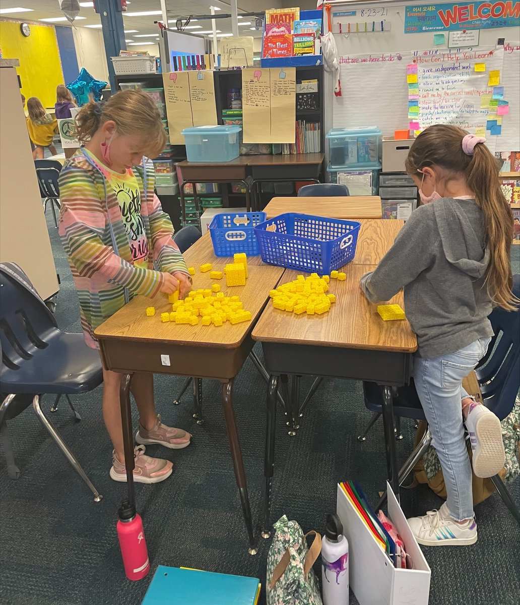 PCS_ElemMath's tweet image. Omnifix cubes are a FANTASTIC math tool for modeling volume. Check out these Bauder 5th graders in action during their recent math lesson.