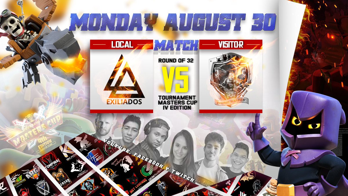 A segunda hora tendremos esta espectacular guerra, nos mostraron gran nivel en sus rondas de 64. ¿Quién tendrá el tiquete a siguiente ronda?
@LAExiliadosOP VS FRÈRES D'ARMES*
Monday 30 th August at 5 pm CDMX