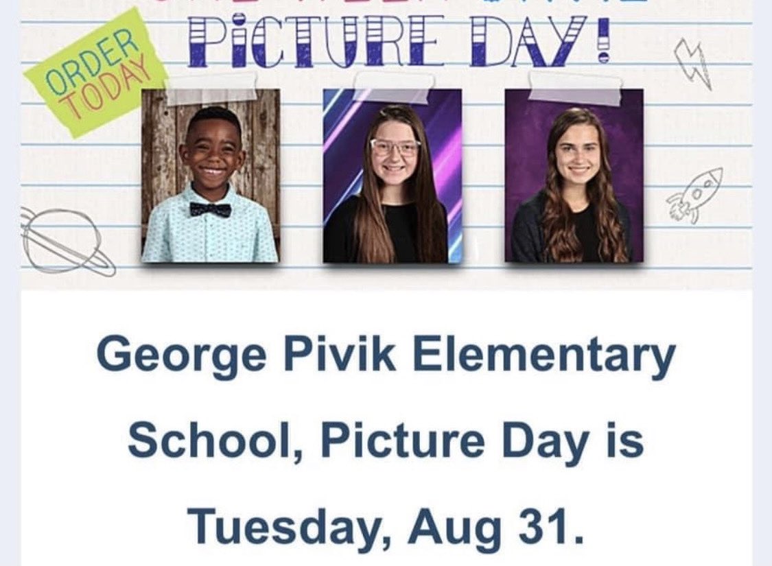 School Picture Day at Pivik tomorrow! Use Code 61513YA to order online at inter-state.com/order