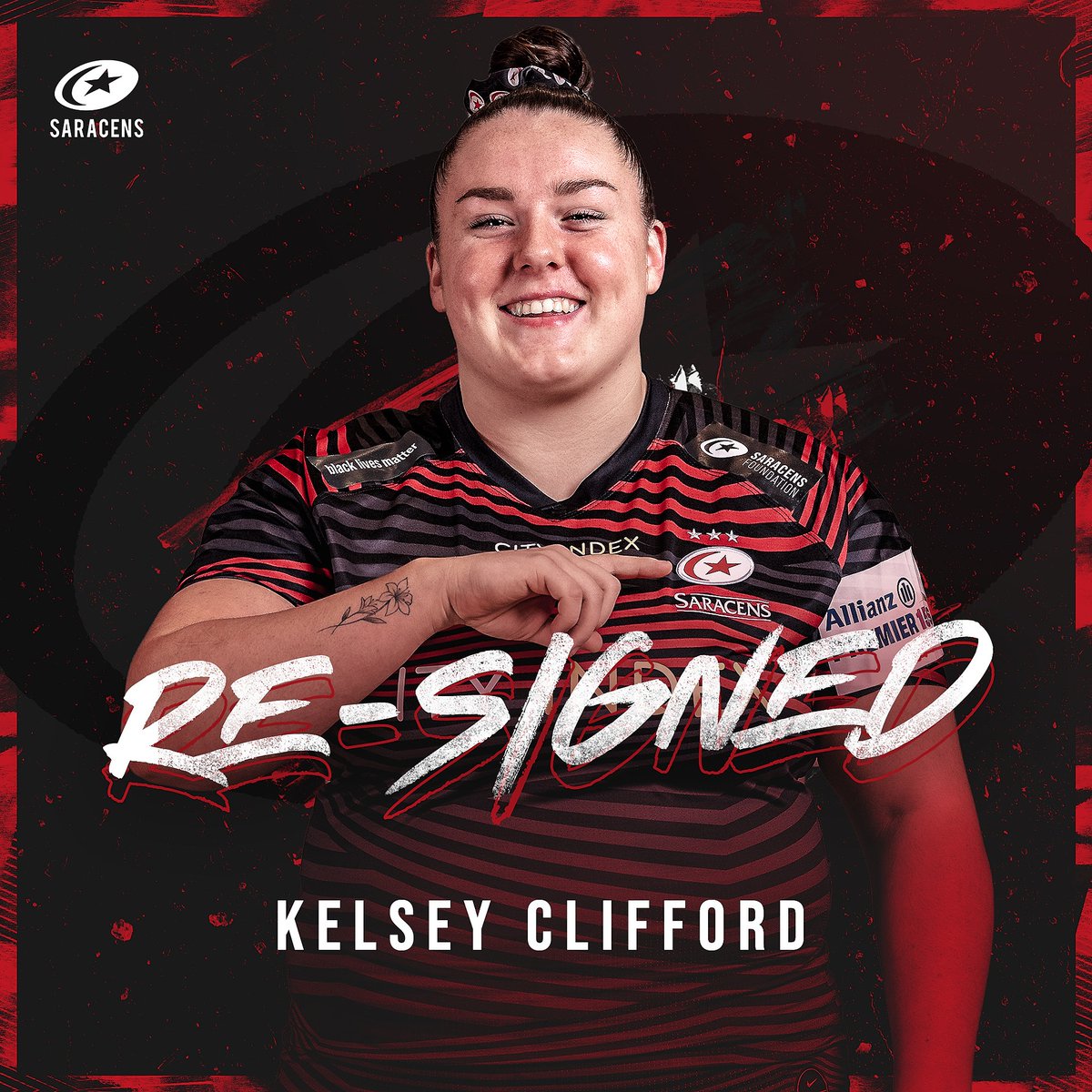 ✍️ 𝗞𝗲𝗹𝘀𝗲𝘆 𝗖𝗹𝗶𝗳𝗳𝗼𝗿𝗱 is here for the new campaign! The prop will be back in the front-row for a huge season ahead of us 👊 #StrongerTogether ⚫️🔴