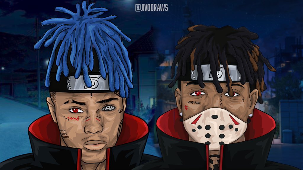 JivoDraws's tweet photo. I never be showing my art on Twitter here’s XXXTENTACION &amp; Ski Mask The Slump Hod Naruto style https://t.co/3Gc8JhXpCn