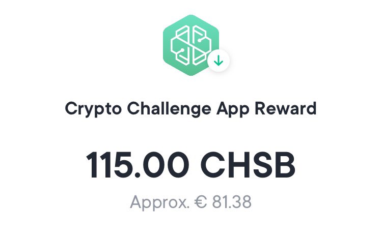 115 CHSB 貰えた！Thank you Soonie💚
 #WeAreSwissBorg #CChallengeaccepted #CChallengeSBorg