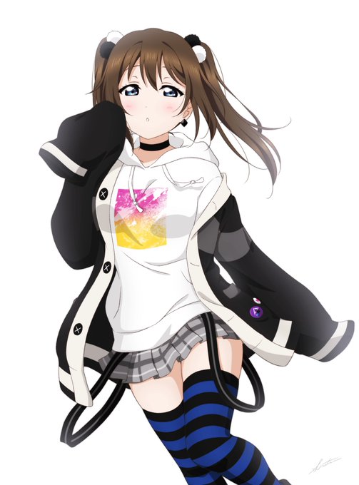 「striped thighhighs」 illustration images(Popular)