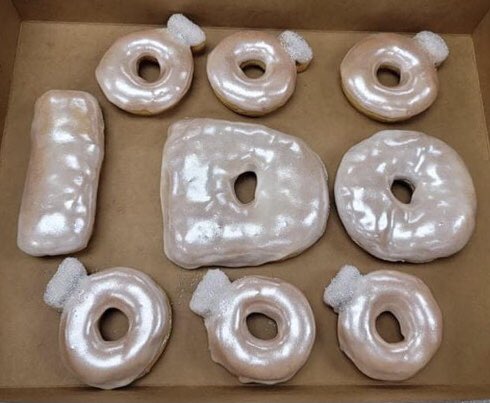 SquareDonutOMA's tweet photo. Yup, we did that! She wanted engagement rings, we said yes! Diamonds and all. 💍💍❤️💒👰♂️🤵♂️ #squaredonut #wedding #ido #engagement #rings #donuts https://t.co/5LaELxZ8j6