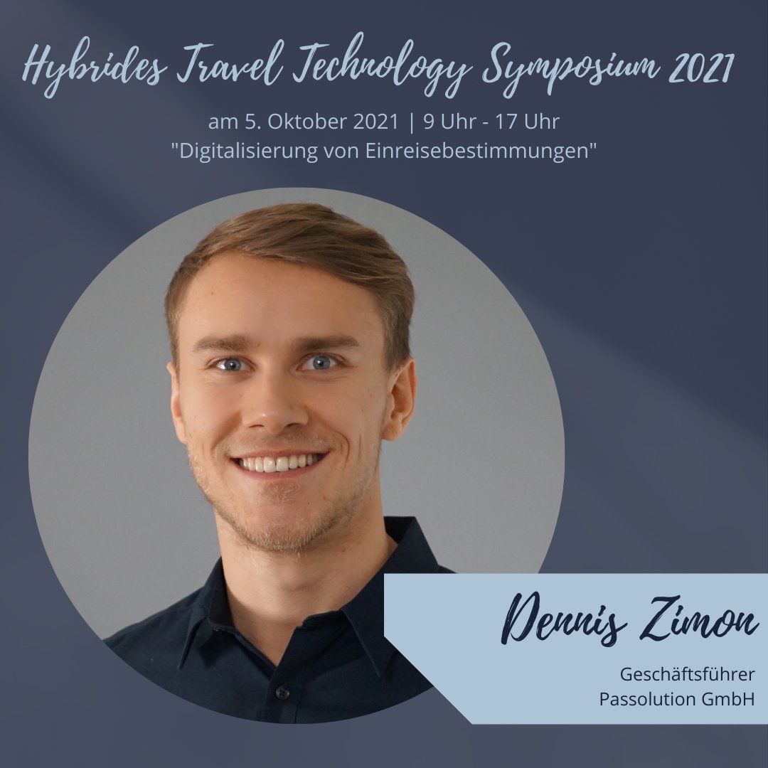 TIC_Deutschland's tweet image. Programmpunkt des hybriden Travel Tech Symposiums 2021🎉

Dennis Zimon (Passolution) referiert beim hybriden Travel Tech Symposium am 5.10. bei Accenture in Kronberg zur „Digitalisierung von Einreisebestimmungen".

Jetzt anmelden &amp;gt; cvent.me/zPoN19

#tic #openmindnetwork