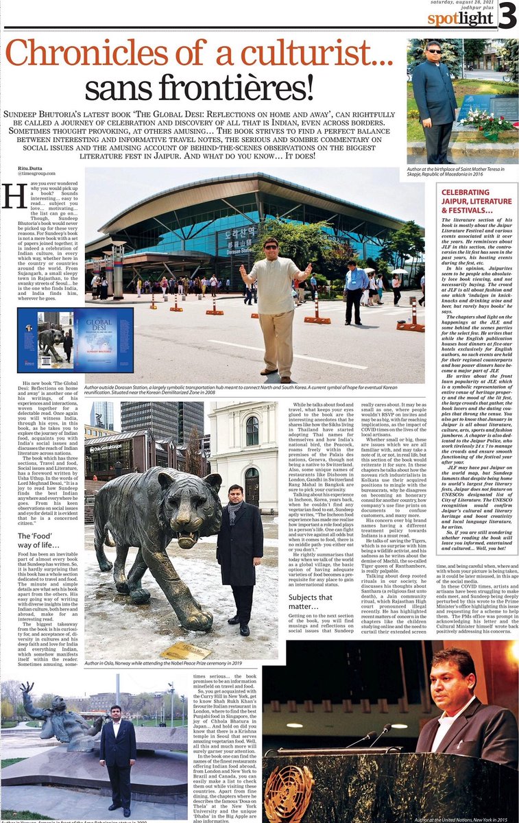 essbeewrites's tweet photo. #BookReview by @Ritujpr @timesofindia on @sundeepbhutoria latest book #GlobalDesi
#JodhpurPlus #UdaipurPlus @PanMacIndia
#AvailableNow @amazonIN https://t.co/gxlA0eVfkV