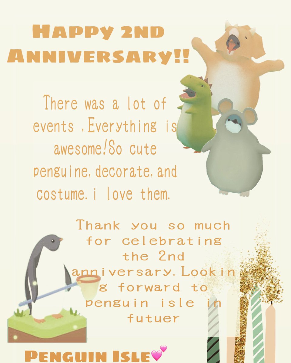 2nd anniversary ✨💕🎉🥳#PenguinIsle #ペンギンの島