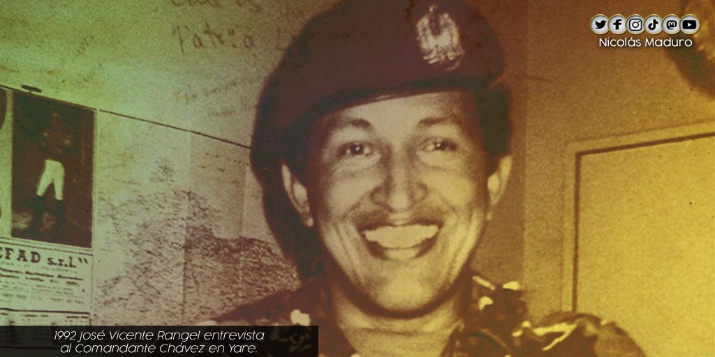 Hace 29 años, en la cárcel de Yare, se encontraron dos Gigantes: José Vicente Rangel y Hugo Chávez. Una entrevista llena de patriotismo, donde el Líder del #4F convocó al pueblo a rescatar sus poderes creadores y las raíces históricas para construir el destino de victoria.