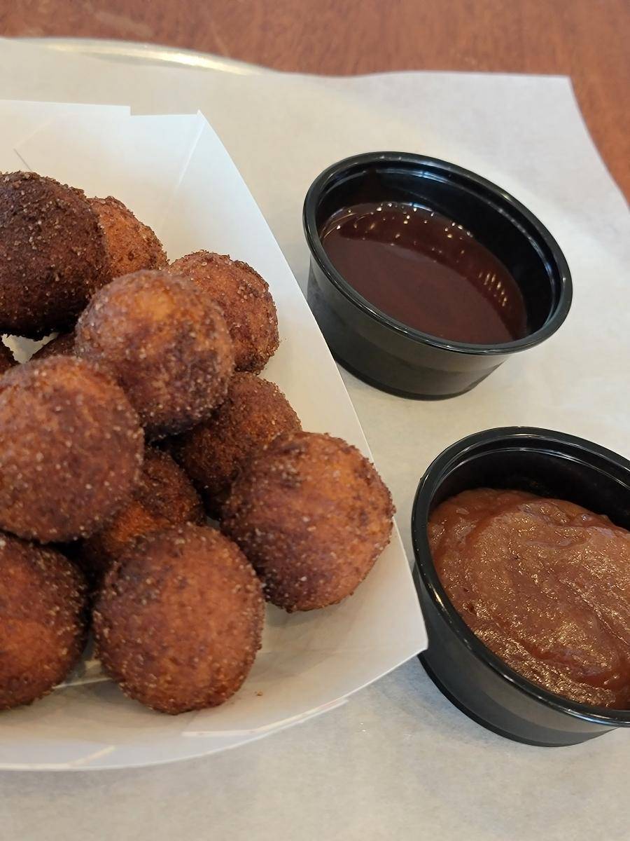 Some Sly new sweet treats have rolled there way down to the point, Stop on in for some Cinnamon Sugar Donut holes with chocolate &amp; apple butter for dippin! 

#timetomakethedonuts #freshisbest
