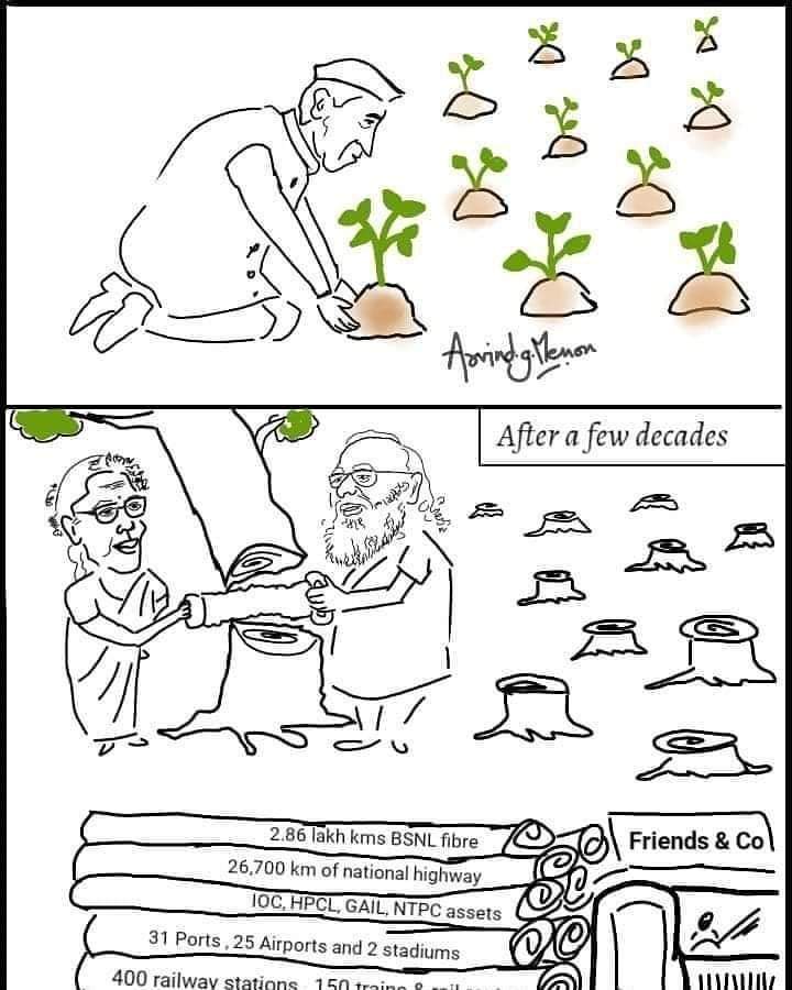 saajanshs's tweet image. चित्र सच्चाई बयां करती है 
#PrivatizationGoBack 
#PMSales #StopPrivatizingIndia