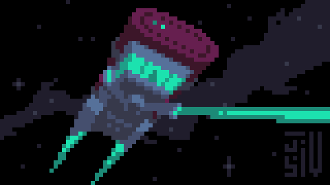 Jusiv_'s tweet photo. I rolled 1-3-1 for the #RandomSpaceshipGenerator, which translates to a new cargo ship with lasers
@Pixel_Dailies #Pixel_Dailies #PixelArt
(1306x Streak!) https://t.co/kJoGEswWCl