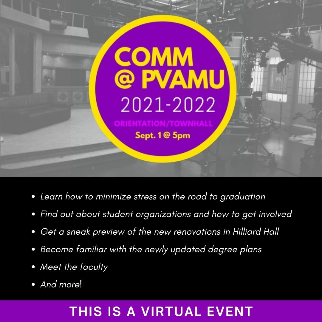 PVAMU_LCOM's tweet image. Happening Wednesday! For Zoom link, check your PV email or contact one of your COMM professors.