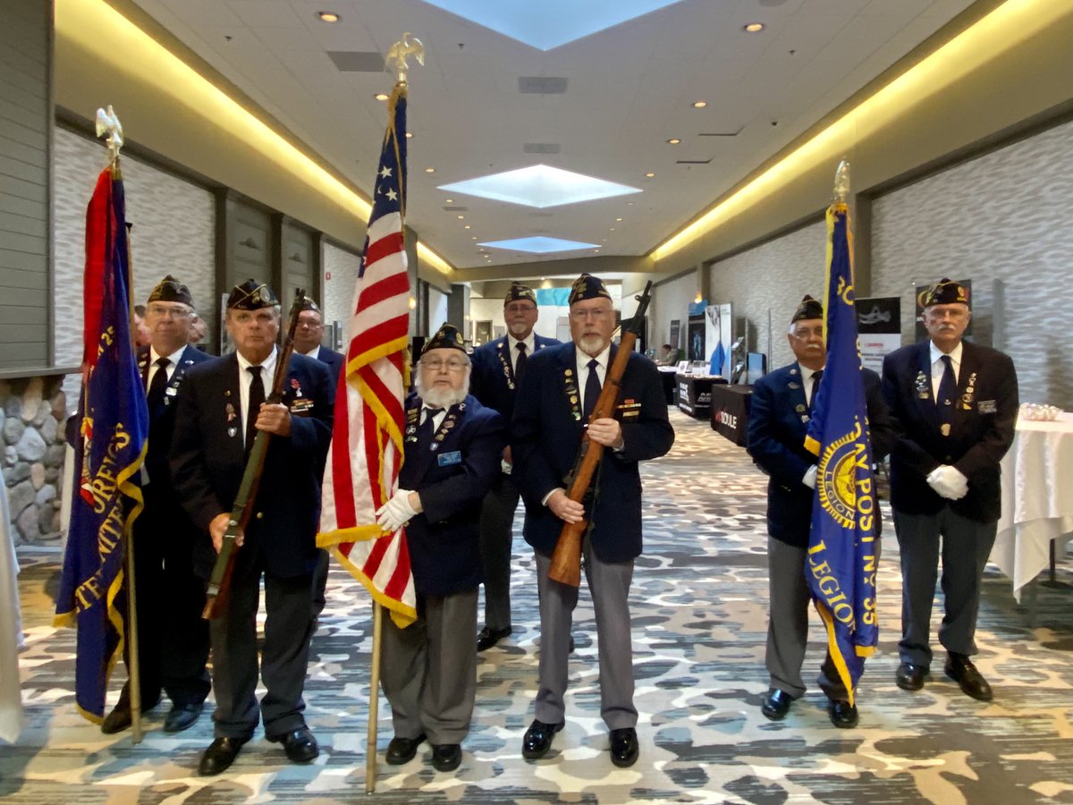 glennrstevens's tweet photo. They started the NA Space Summit this morning in @TraverseCity with the Veterans Color Guard, National Anthem and Pledge of Allegiance. Have to say it is refreshing, important and yes timely. #Veterans #ArmedForces #ThankYou
#NASS21 https://t.co/ymjwgdiZVl
