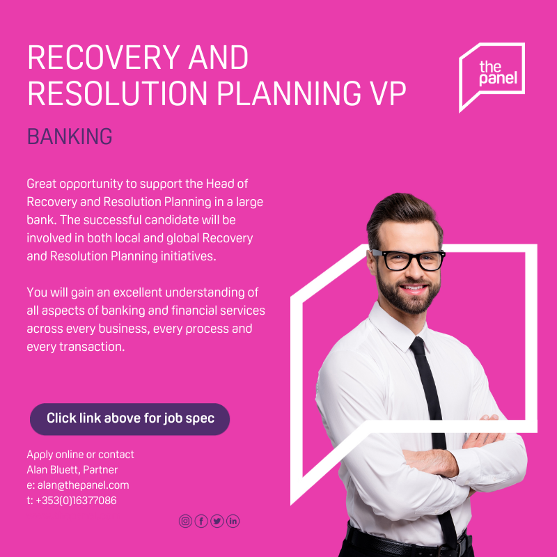 ThePanelDublin's tweet photo. Recovery &amp; Resolution Planning VP (https://t.co/bJbTUhYUys) role currently available with our client, a leading global bank.

For more information please contact @AlanBluett at alan@thepanel.com.

#jobfairy #banking #VP #recovery #resolutionplanning #planningmanager https://t.co/4nNSYRLloE