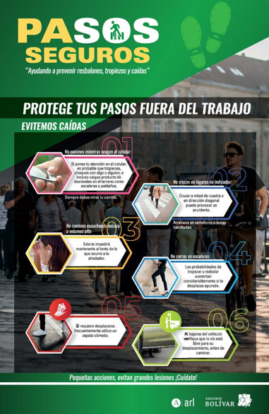 coop_fernando's tweet photo. Forma parte de la estrategia en seguridad que cambiará tu vida!!! "PASOS SEGUROS" 👞✅ Con el apoyo de  #ARLBolívar. Esta semana "Evitemos caídas. Tus pasos fuera de tu trabajo". #Cooperación #COPASST #AyudaMutua #SeguridadVial #unidossolidariosycooperando #TrabajoEnEquipo https://t.co/qDZDHwtAKN