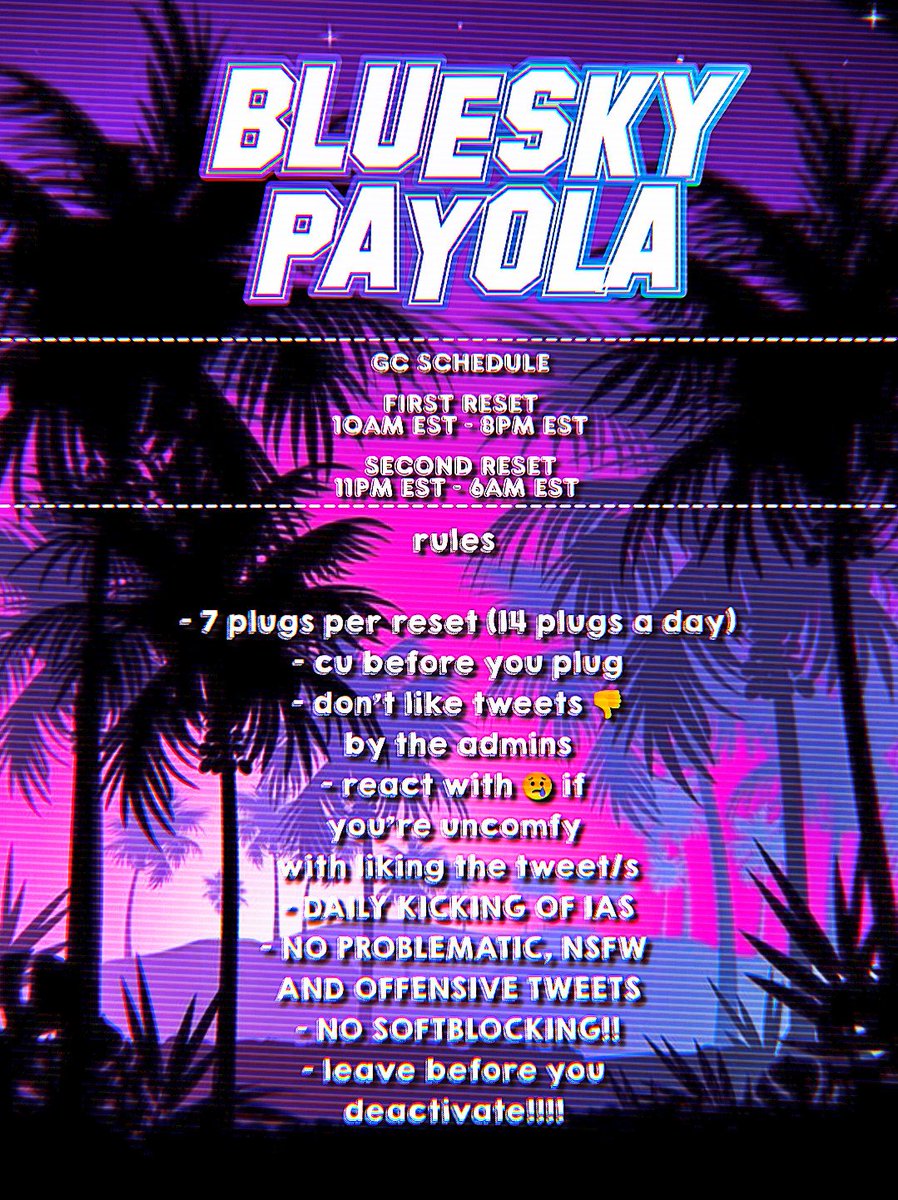BLUESKYHGC's tweet photo. BLUE SKY PAYOLA GC IS RECRUITING!!! 

- RT/REPLY TO JOIN
- TAG 2 FRIENDS
- 65 - 70 LIKES GUARANTEED (we check)
- Daily kicking
- multi Fandom 
- MBF : @BLUESKYPAYOLA @kyuuvng @IlovemyselfLiya @louminousdarren https://t.co/Xyro75FLs8