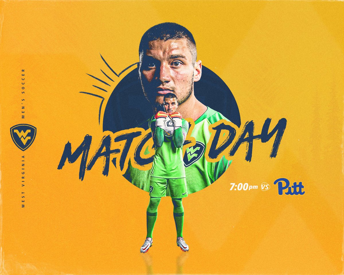 WVUMensSoccer's tweet photo. Let's 𝘣𝘳𝘢𝘸𝘭.

🆚 No. 3 Pitt
📌 Morgantown, WV
🏟️ DDSS
⏰ 7 p.m. ET
💻 https://t.co/ATLwbROaxp
📊 https://t.co/Zfl6fvOqZD
🔔 Cowbell Giveaway!

#HailWV | #DefendDlesk https://t.co/Zot6gq2vAH
