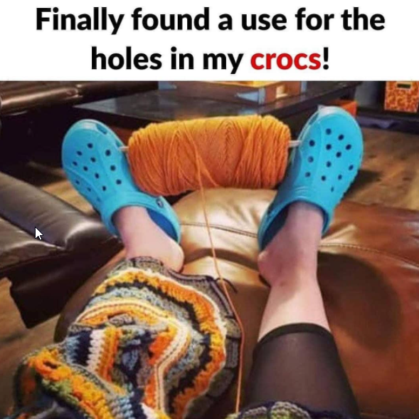 LetsGetCrafting's tweet photo. We love a crochet or knitting hack! 😂 https://t.co/l8oBH3Gg0I