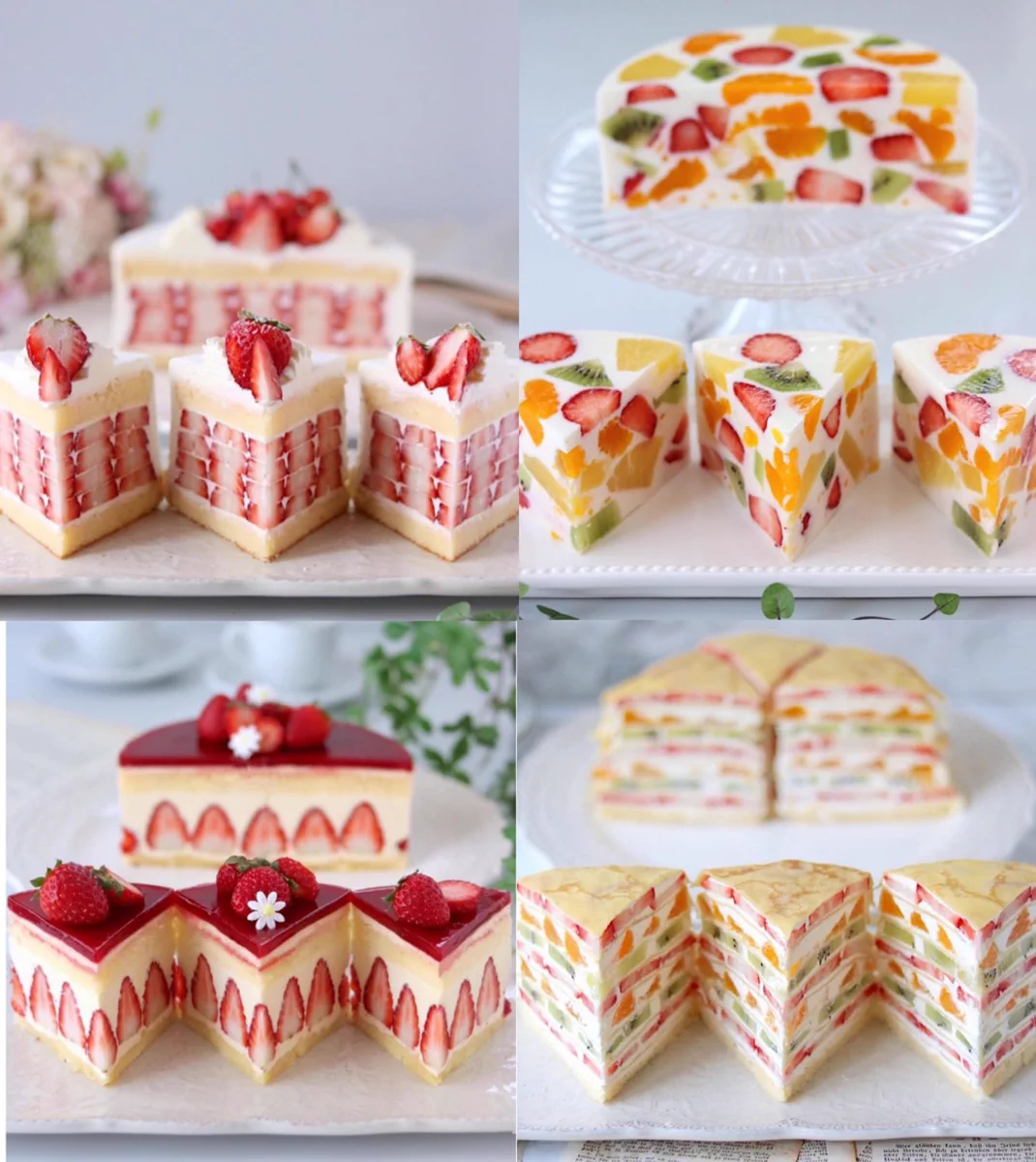 見た目に綺麗でカワイイ！？カットしても美しいケーキたち！