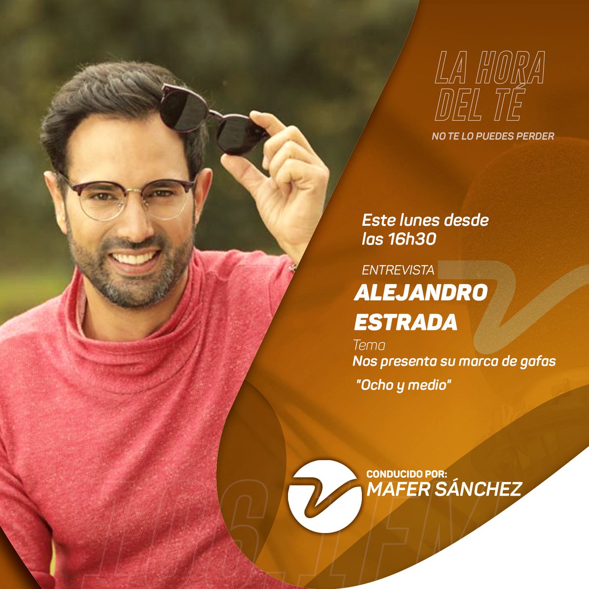 Entrevista 🎙️ | La hora del té 🫖 

Esta tarde, Mafer Sánchez entrevistará a Alejandro Estrada, reconocido Actor Colombiano, quien nos contará detalles de su marca de gafas “Ocho y medio”. <a href="/Alejoestrada/">ALEJANDRO ESTRADA®</a>

Hoy a las 16:30 por 106.1FM 📻 en #Azuay y #Cañar, radiovisioncuenca.com
