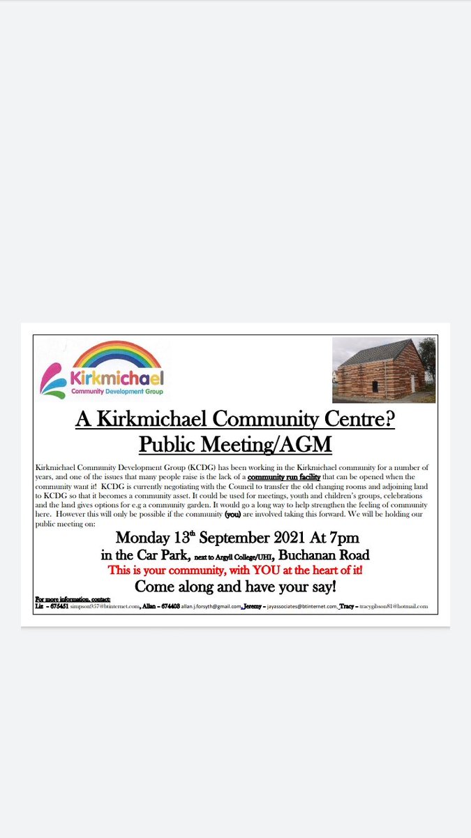 Calling all Kirkmicheal residents!