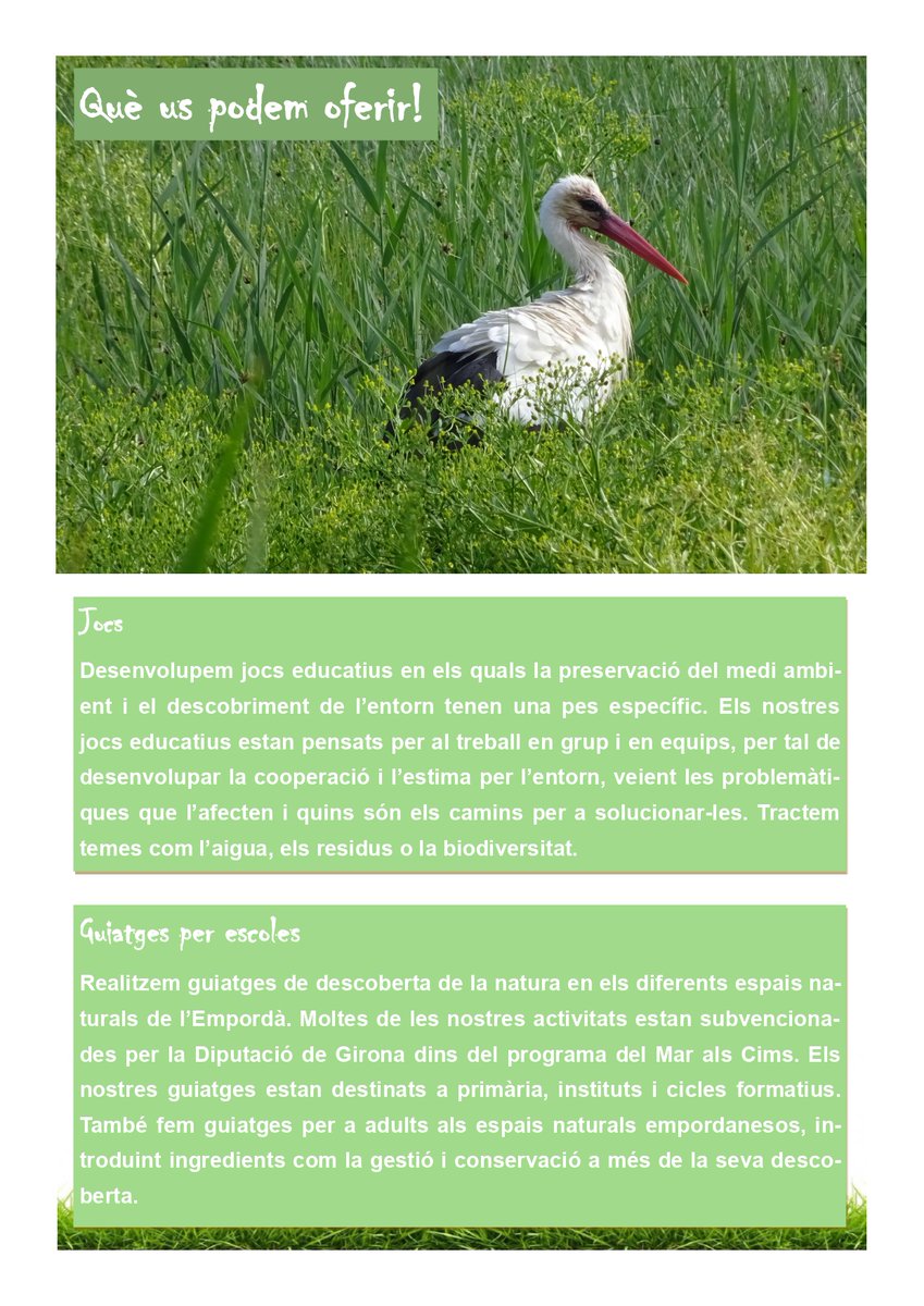 terregada_net's tweet photo. Ja tenim a punt les activitats d'Educació Ambiental pel curs 2021-2022, moltes d'elles estan subvencionades a través del programa de la Diputació de Girona del Mar als Cims i Tallers Ambientals.
Per si voleu més informació truqueu al 666 435 350 i/o al  ed.ambiental@terregada.net https://t.co/hESZ4c5Rsx