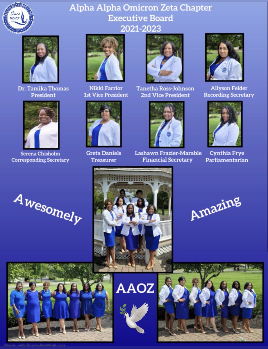 AAOZ_ZETAS's tweet image. Congratulations to our newly elected 2021-2023 executive board. Be kind, be brave, be fierce and be bold!! We appreciate your time, service and sacrifice. 

We are #AwesomelyAmazing #AAOZ💙💙💙💙💙
