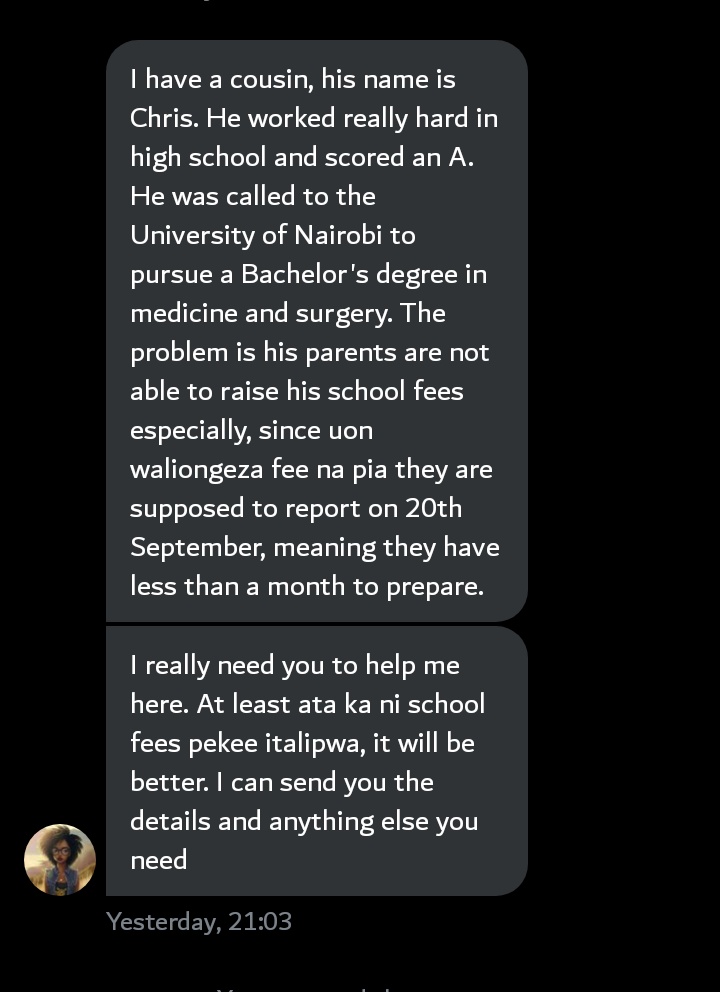 AllanNyash's tweet photo. Kama unaweza sponsor Chrispin asome you'll be a blessing to him and his family
You can contact @miss_ngenga
In the mean time tunaweza changia  Chrispin
The little that you have ksh 50,40,100 itaweza sana 
Fundraiser paybill number is 891300  account number is 49548 https://t.co/HHDQ95SwMI