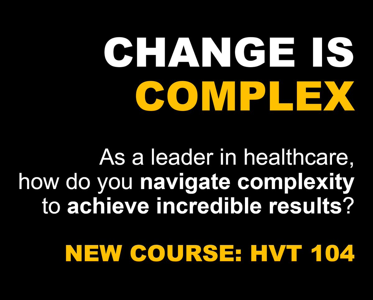 Our response to the #COVID19 pandemic demonstrates the importance of leading from chaos to clarity. Learn how to lead complex change efforts through our exciting new course "Entrepreneurial Leadership &amp; Complexity Thinking in Healthcare" Register now! bit.ly/3gMrJSX