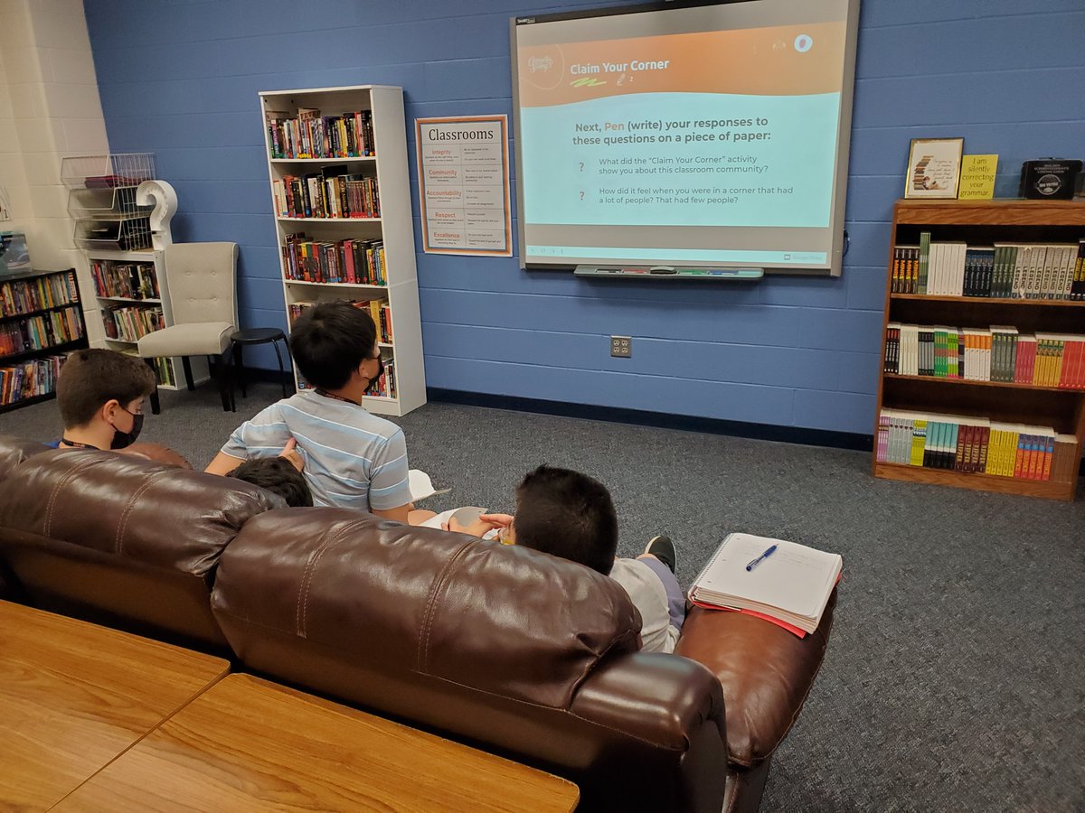 It's good to be back! Students are reflecting on the first official Character Strong lesson of the year. #7LJHPride