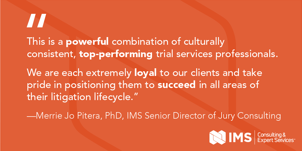 ExpertServices's tweet photo. We’ve added more than 20 of the industry’s best #juryconsulting and #trialgraphics consultants. Join us in welcoming the Litigation Insights team to IMS! https://t.co/hkfhhWQQgi https://t.co/Yqv4QDU2yN