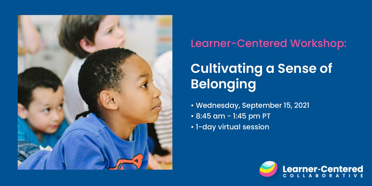 katiemartinedu's tweet image. A thriving learning community starts with every learner feeling a sense of belonging. Let&apos;s make sure every student feels seen + surrounded by a supportive community this year. 

Register for this 1-day course on 9/15! learnercentered.org/cultivating-a-…

#learnercentered #evolvingeducation