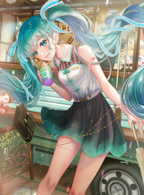 『今日はマスターをひとり占めできる日ですもんね🌟』
ミクさんおめでとう!#初音ミク誕生祭2021  #初音ミク生誕祭2021 