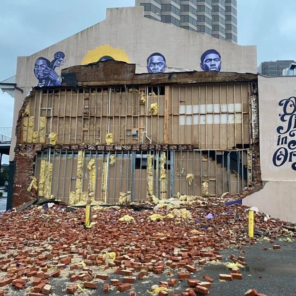 nolaready's tweet image. Sharing some pics of #Ida’s damage around town. This is an extremely hazardous situation and we encourage everyone to stay off the roads. 911 service remains out at this time.