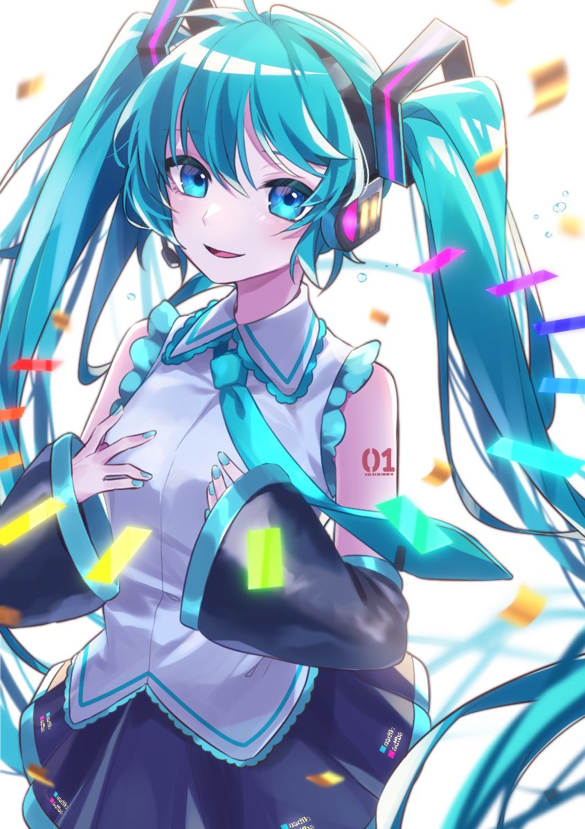 初音ミク「ミクちゃんおめでとう!!!🎉
#初音ミク誕生祭2021 」|空豆ぴくとのイラスト