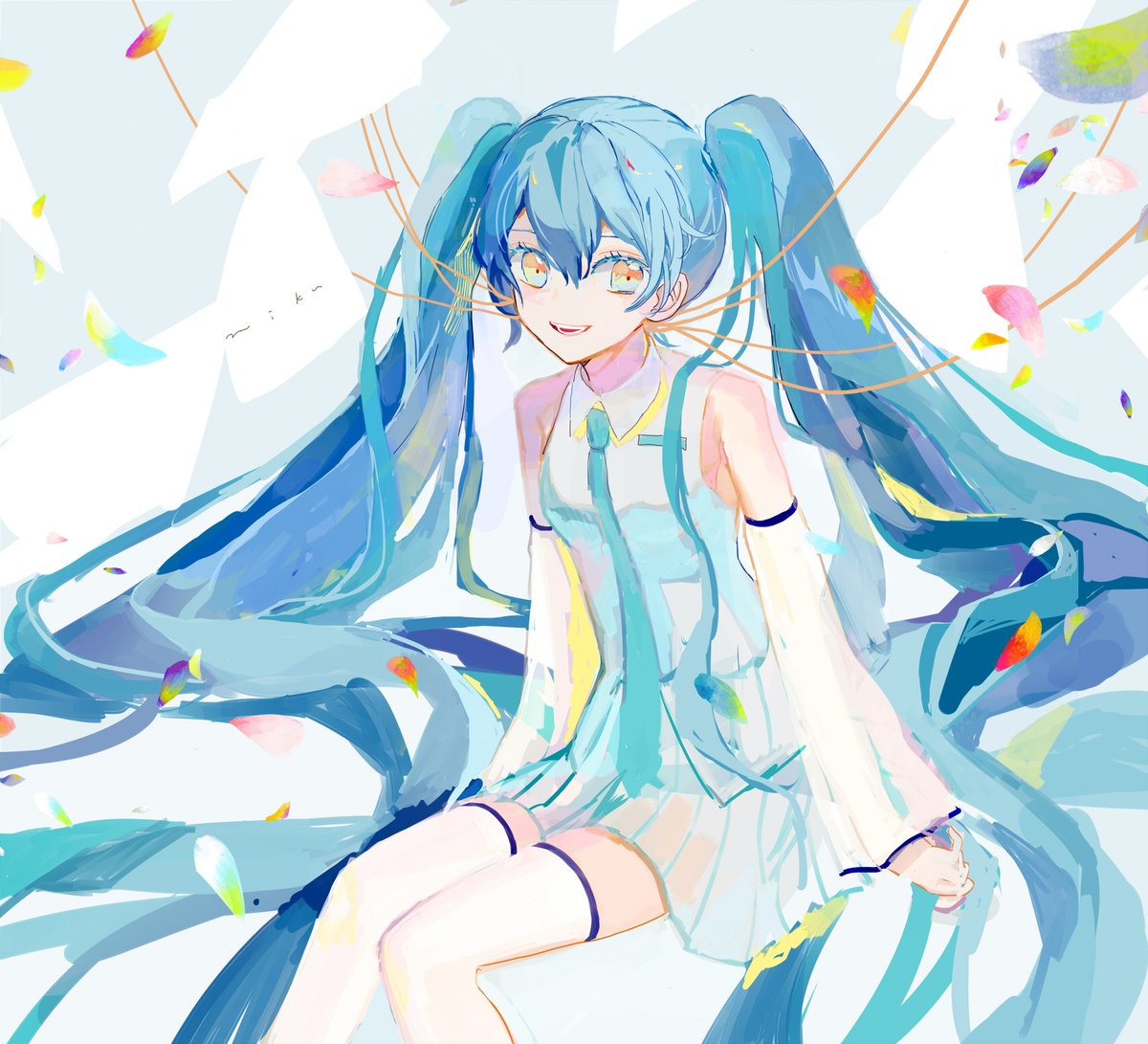 初音ミク「みくさん誕生日おめでとう!
#初音ミク誕生祭2021 
#初音ミク生誕祭2021」|MACOZI(まこじ)のイラスト