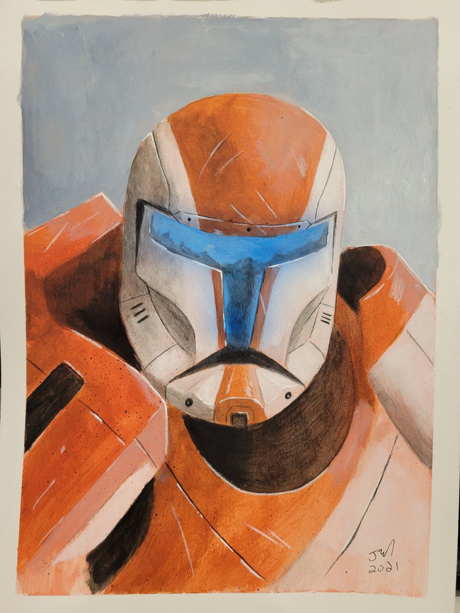 TheJoeMan2's tweet image. Here's Boss. Leader of the deadliest Delta variant around. Delta squad. Acrylics and pencils. 

#Boss #clonecommando #clonetrooper #clonewars #republiccommando #clone #stormtrooper #delta #deltavariant #starwars #fanart #fanarts #art #acrylicpainting