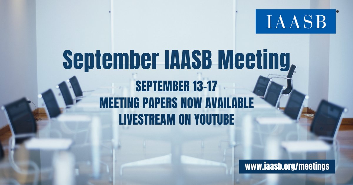 IAASB_News's tweet photo. The papers for our September meeting are now available! Join us in two weeks to discuss proposed changes to ISA 600 #GroupAudits, our 2022-2023 Work Plan, conforming amendments from our QM standards & our post implementation review for auditor reporting. https://t.co/bT3sDMoFwB https://t.co/iudjBDj3ld