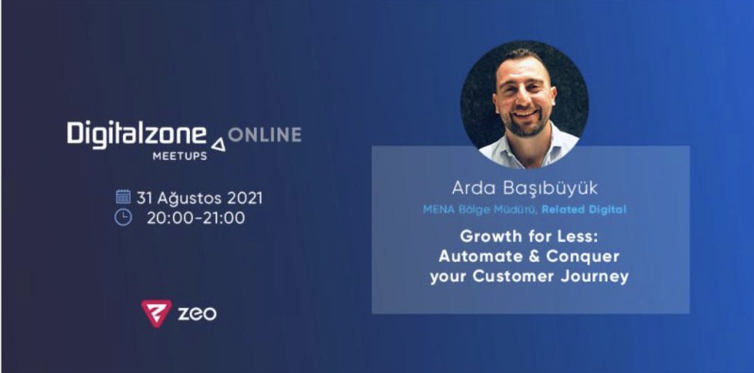 RelatedDigital's tweet photo. 🎤 #Digitalzone Meetups'da bu ay Related Digital MENA Bölge Müdürü Arda Basibuyuk ''Growth for Less: Automate &amp; Conquer your Customer Journey'' başlıklı sunumuyla katılım sağlayacak. 

Hemen ücretsiz kaydolmak için 👉 https://t.co/6FneLqoKZm

#zeo #meetup #growth #kanalyönetimi https://t.co/4EM8UEztPX
