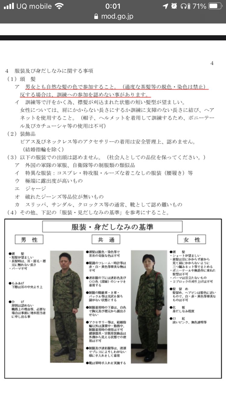 えるいー Le装備 訓練で駐屯地に出頭してきた予備自衛官の髪型とか髪の色について 確かに現役の時は ん って思う事も多かったけど 一般で働く元自 予備自補を予備自衛官として広く募集する中で 頭髪だけで制限をかけるのは今の時代どうなんだろ