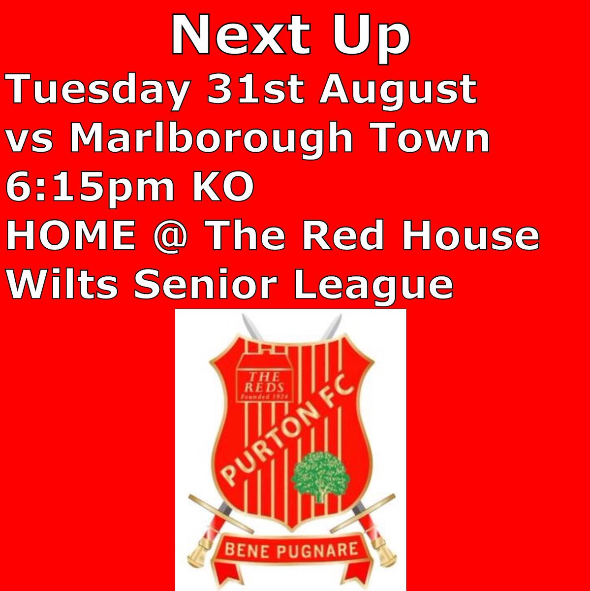📅 NEXT UP 🔴 📆 Tuesday 31st August 🆚 @MarlboroughTnFC ⏰ 6:15pm KO 🏆 @WiltsLeague 🏟 The RedHouse, Purton After receiving negative results and not risking putting anybody else at risk/danger, The reds are back in action tomorrow #HealthBeforeFootball #UTR