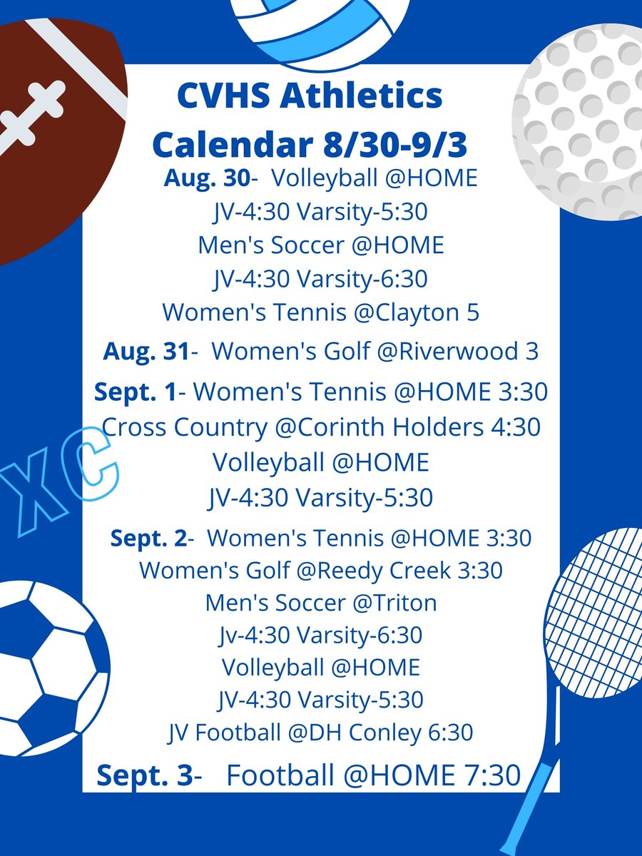 This week in CvHS Athletics