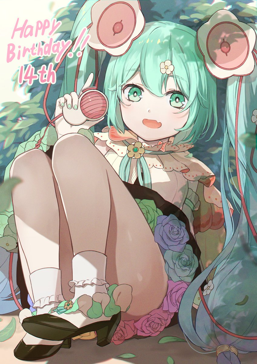 初音ミク ,null 「ミクさんお誕生日おめでとう!🎉✨
#初音ミク生誕祭2021 」|亜鹿のイラスト