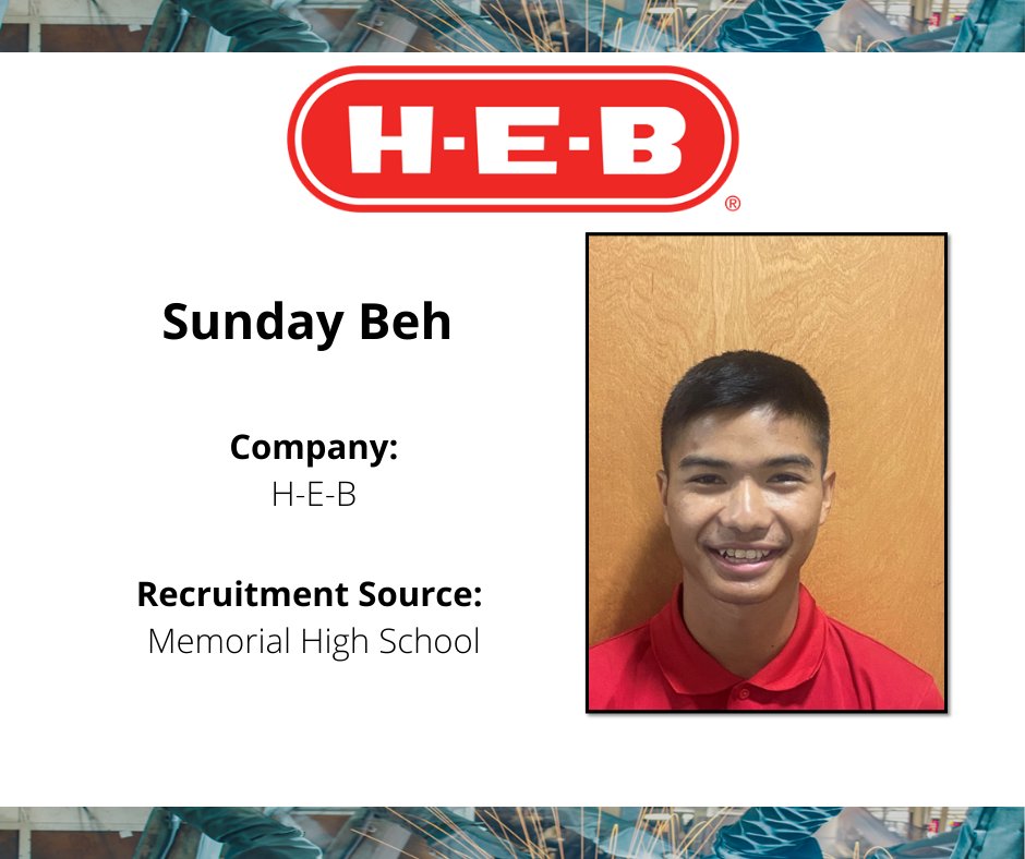 TX_Fame's tweet photo. Happy #ManufacturingMonday! Today on our Meet the AMT's series we are meeting Sunday Beh. Sunday signed with 
@HEB
 
#amt23 #advancedmanufacturingcareers #TXFAME #texasfame https://t.co/GF432wMqn2