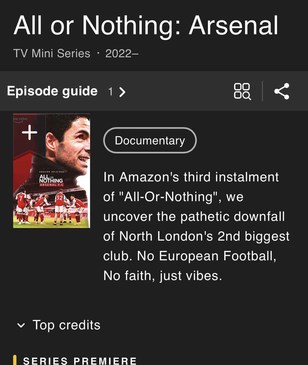 All or Nothing: Arsenal (TV Mini Series 2022) - IMDb