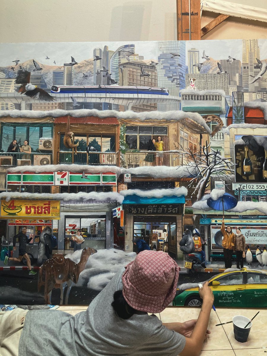 Snow falls in Bangkok
#art #artwork #painting #paint #portrait #oilcolors #oilpainting