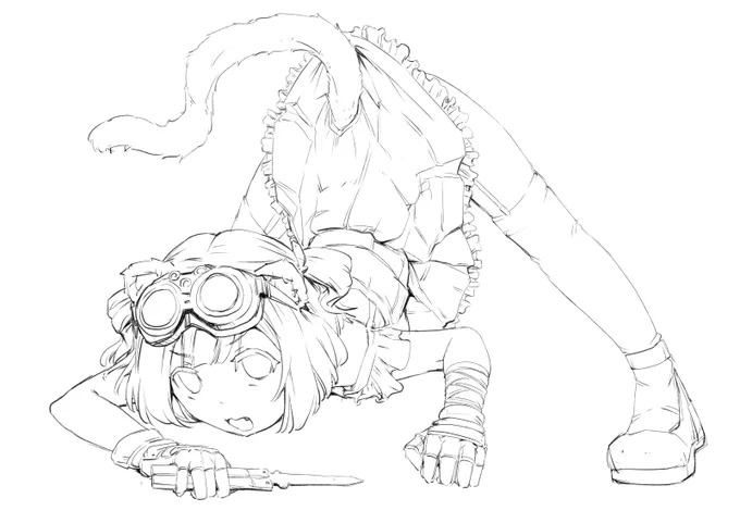 WIP 縁があって一枚ホロメンではない方のイラスト作成中です!❛猫羽ころん❜さんといってチャンネル5000人耐久168時間目という凄まじい配信をされてます!興味がある方はのぞかれてみてはいかがでしょうか?#絵コティッシュ #jackochallenge 