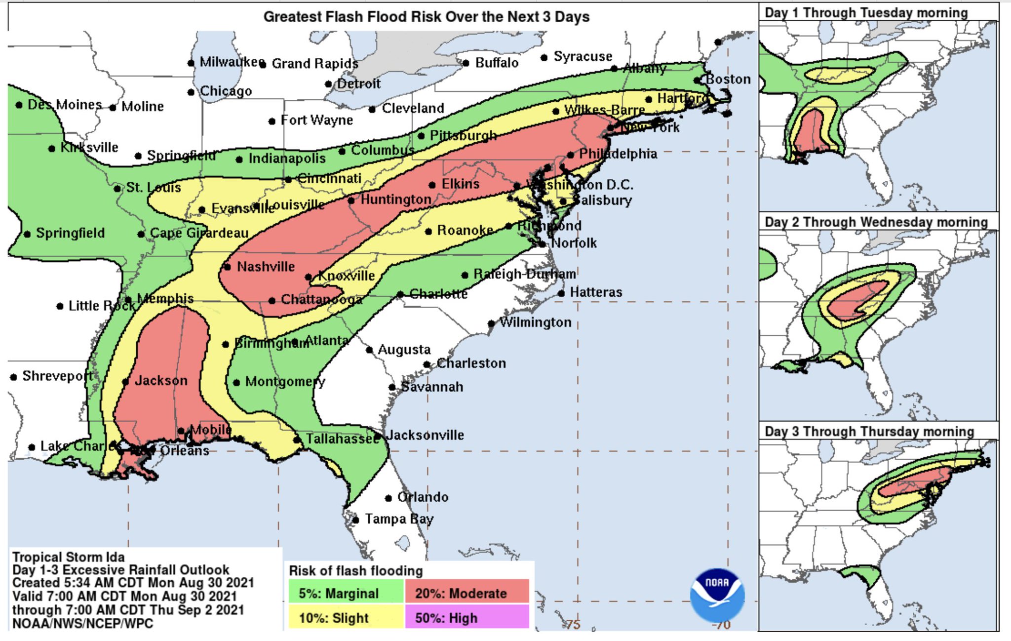National Hurricane Center on Twitter "As Ida moves inland, heavy