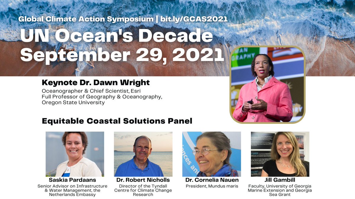 GT_GlobalChange's tweet photo. Join us for a day on our #Oceans with keynote @deepseadawn of @esri &amp; an expert panel discussion on Equitable Coastal Solutions during the Global Climate Action Symposium this September. Free tickets at: https://t.co/B7MHnn1MeL

#oceansdecade #coastalsolutions #MarineScience https://t.co/JOWkFb3HQZ